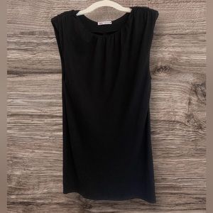 Zara Shoulder Padded Minidress Black Size Small